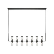 Revolve Clear Glass/Urban Bronze 14 Lights Linear Pendant