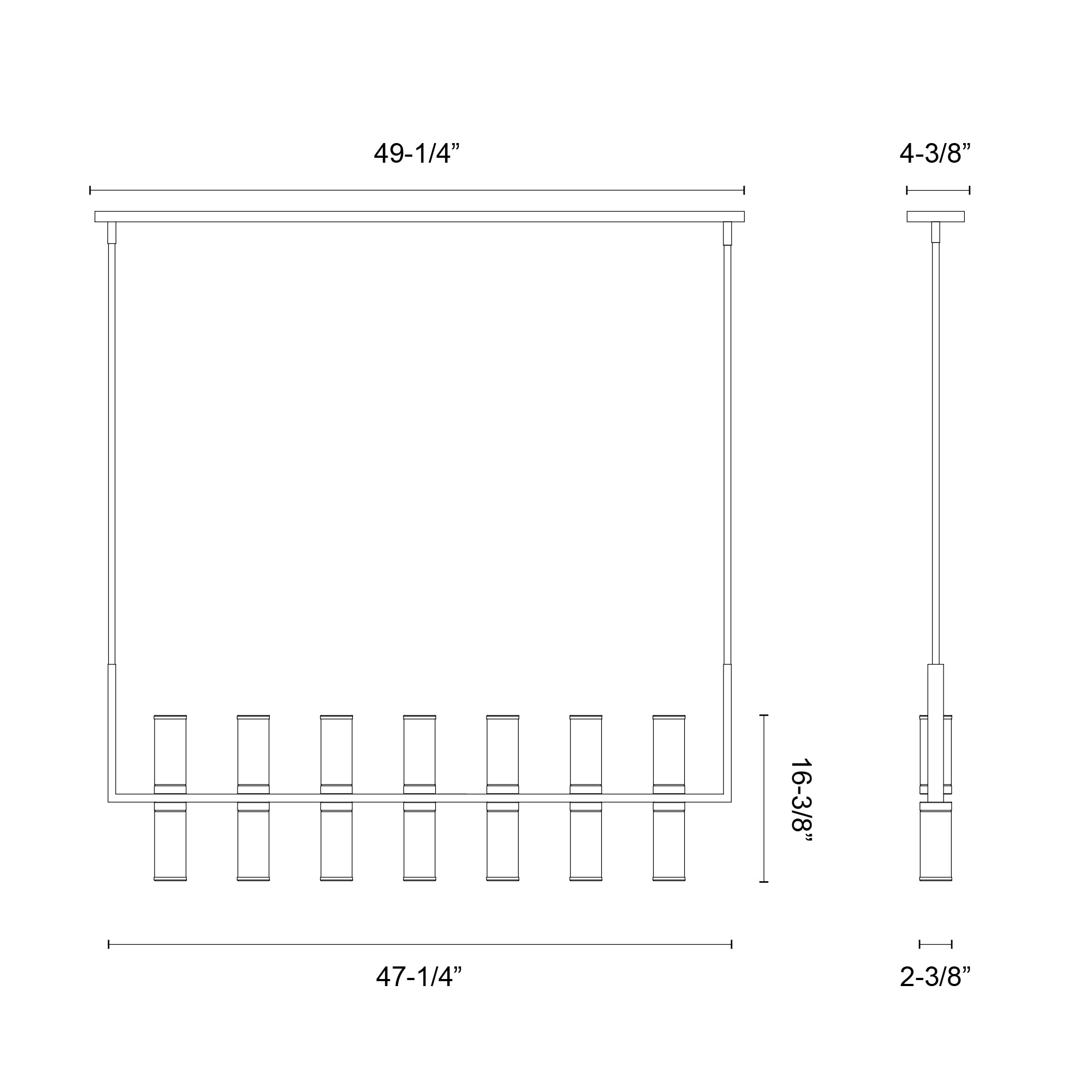 Revolve Clear Glass/Polished Nickel 14 Lights Linear Pendant