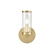 Revolve Clear Glass/Natural Brass 1 Light Wall/Vanity
