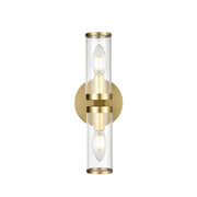 Revolve Clear Glass/Natural Brass 2 Lights Wall/Vanity