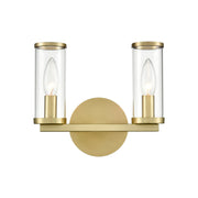 Revolve Clear Glass/Natural Brass 2 Lights Wall/Vanity