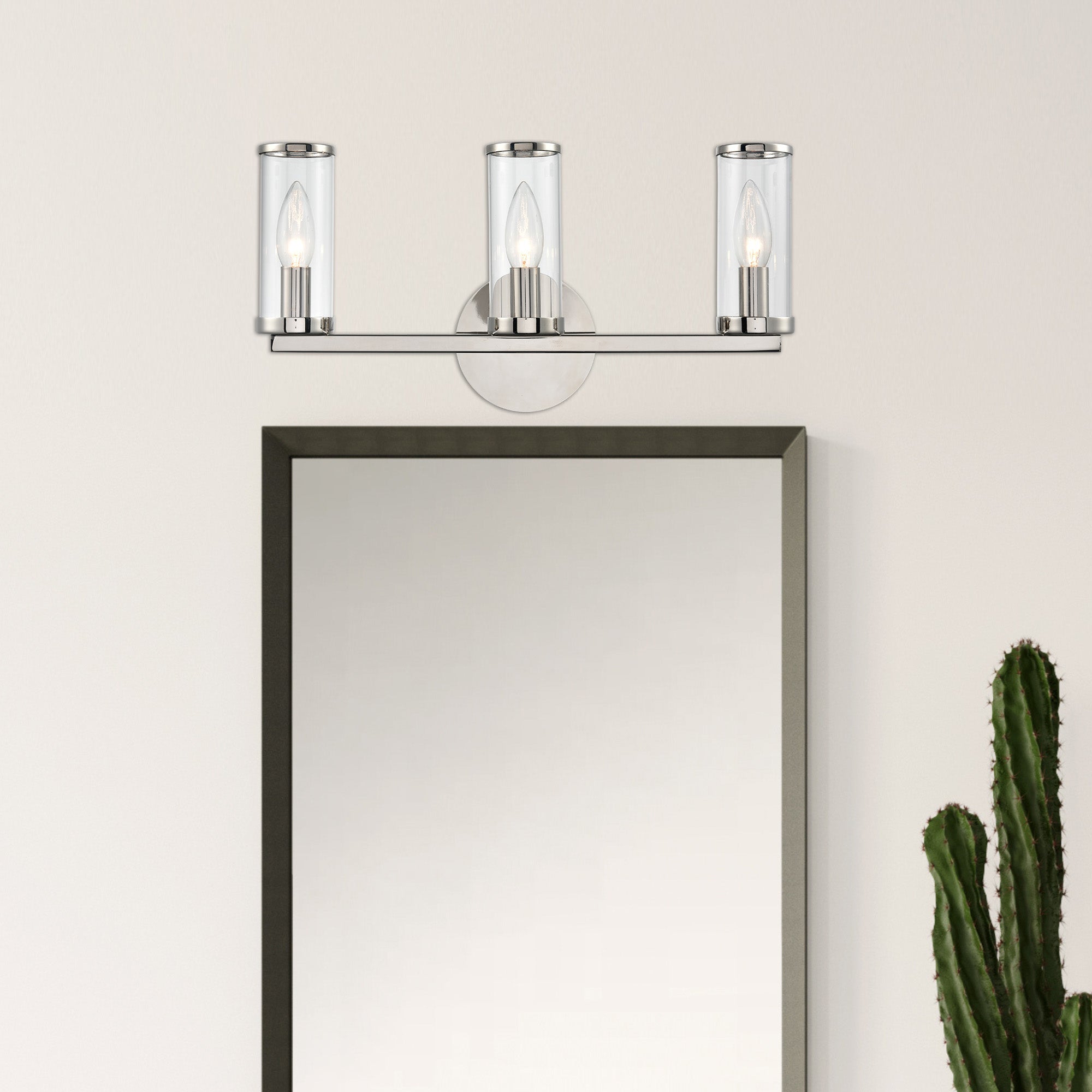 Revolve Clear Glass/Polished Nickel 3 Lights Wall/Vanity