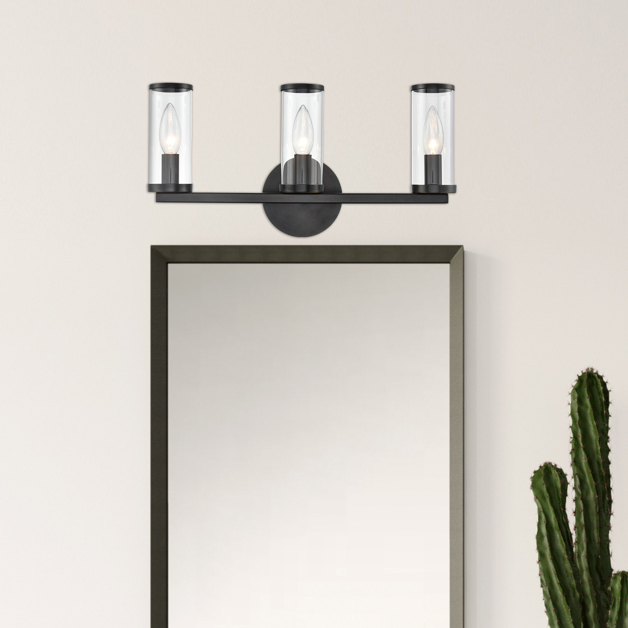 Revolve Clear Glass/Urban Bronze 3 Lights Wall/Vanity