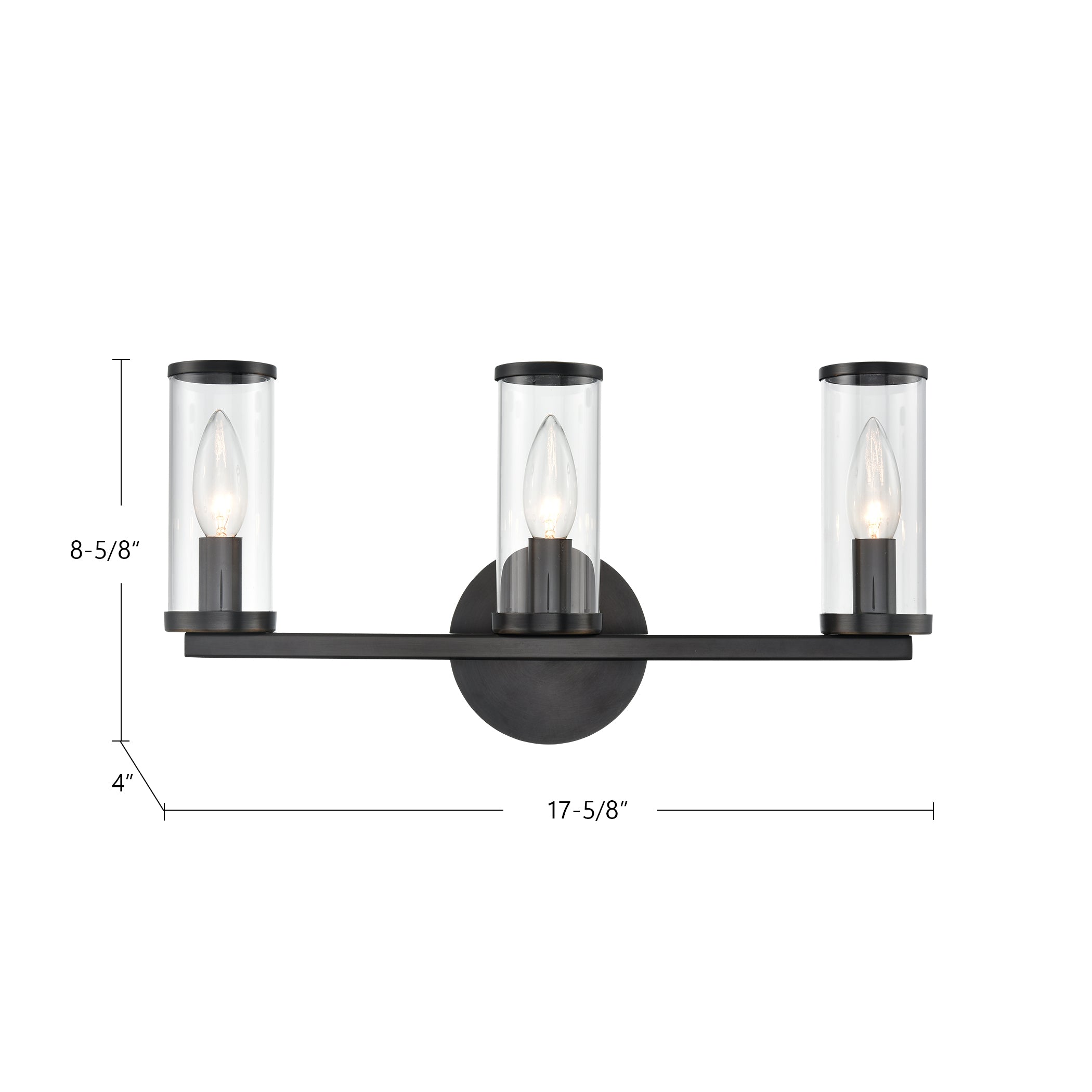 Revolve Clear Glass/Polished Nickel 3 Lights Wall/Vanity