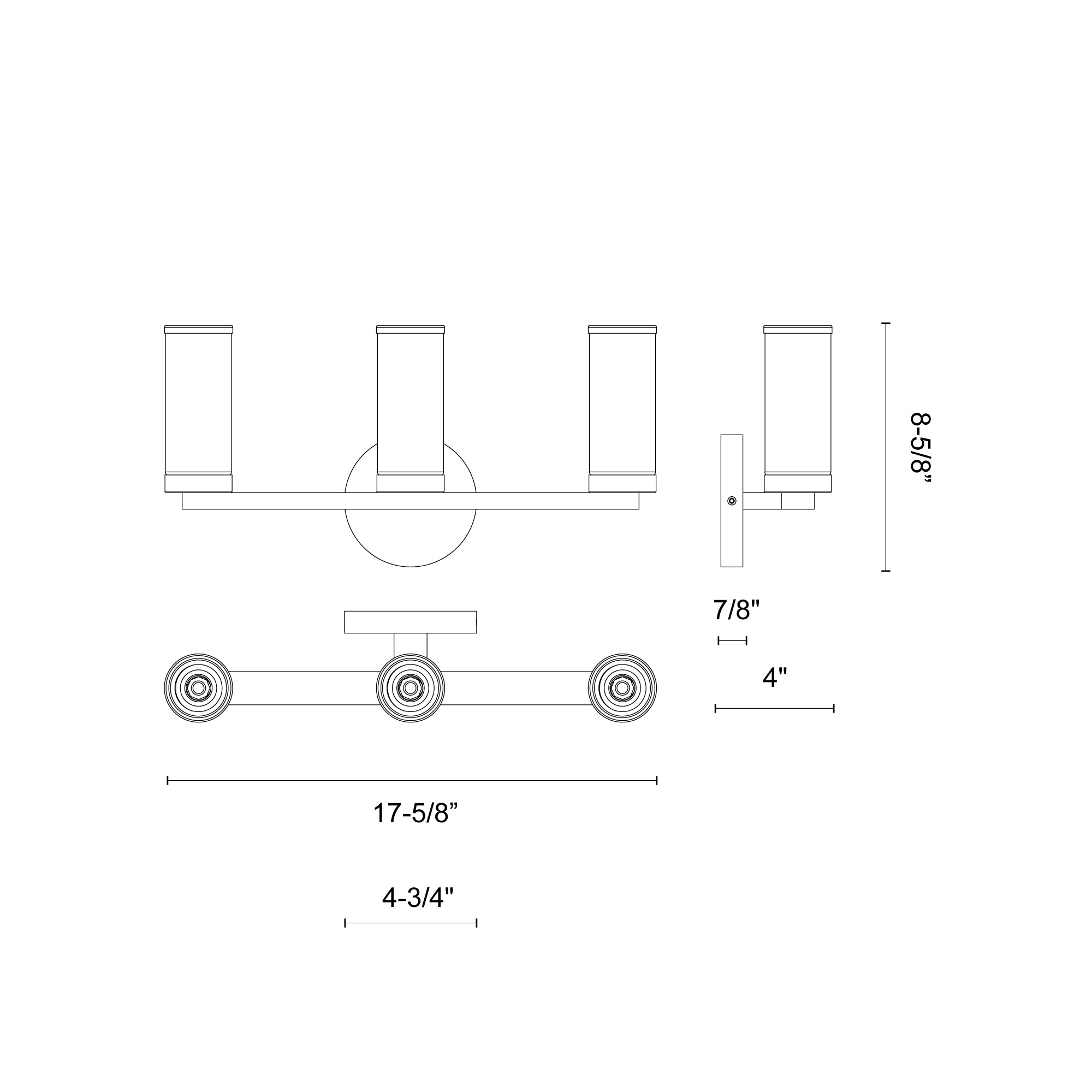 Revolve Clear Glass/Polished Nickel 3 Lights Wall/Vanity