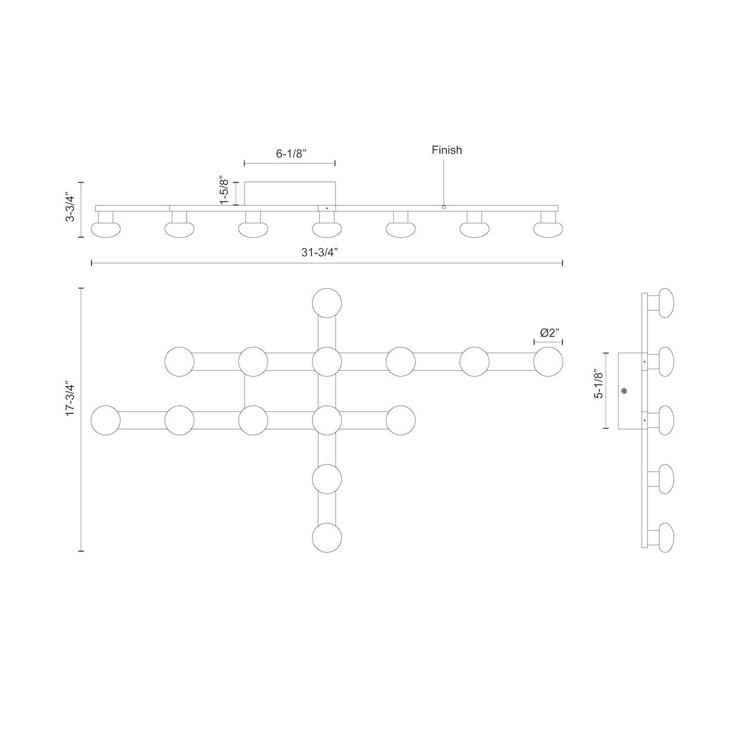 Rezz 32-in Black LED Flush Mount