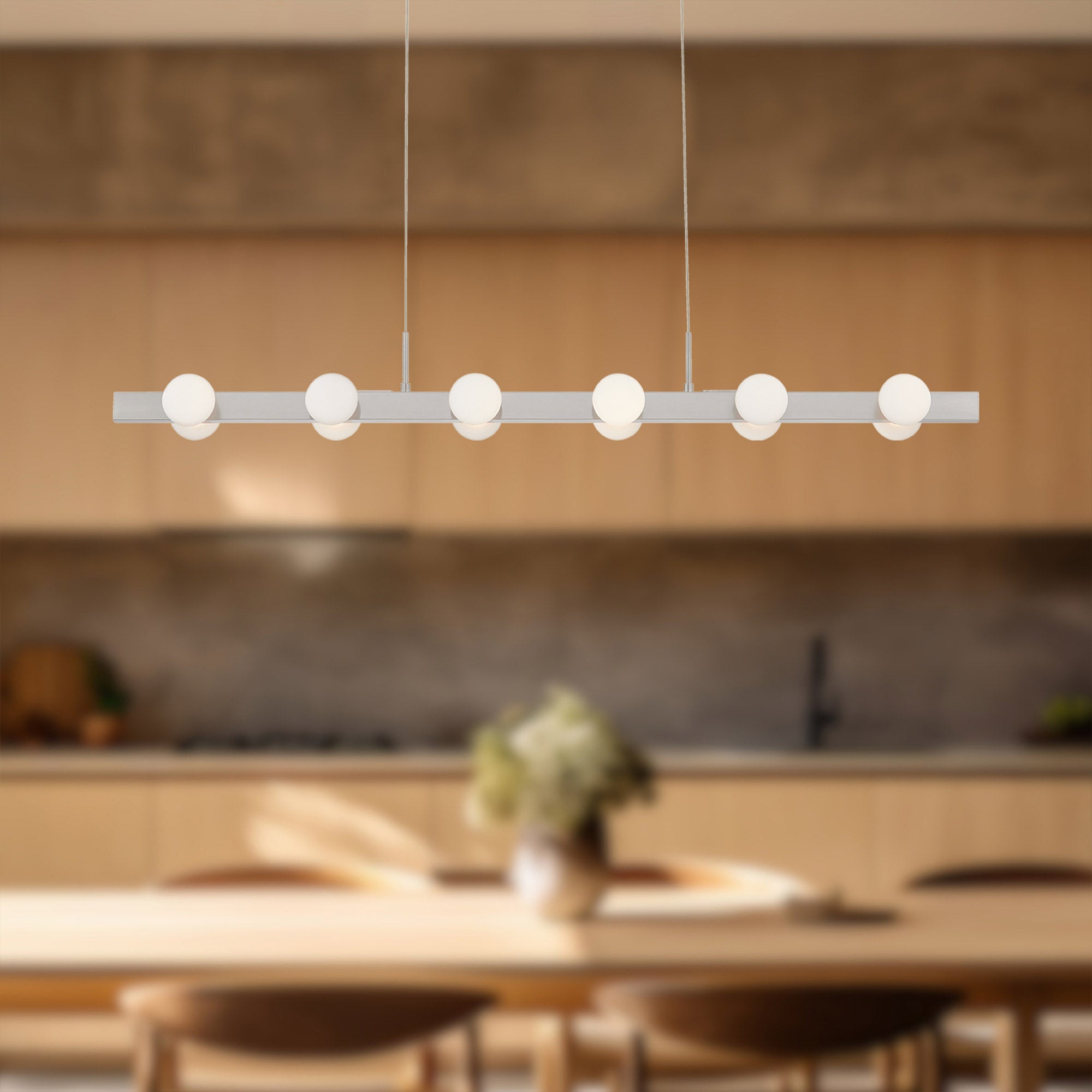 Rezz 36-in Brushed Nickel LED Linear Pendant
