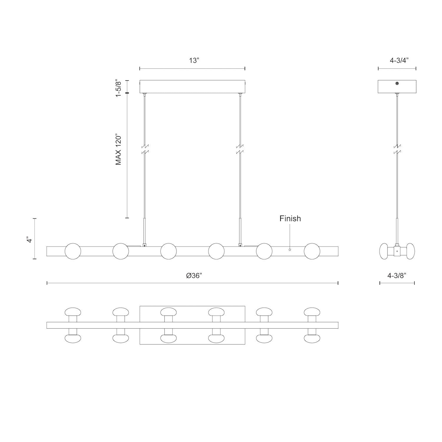 Rezz 36-in Brushed Nickel LED Linear Pendant