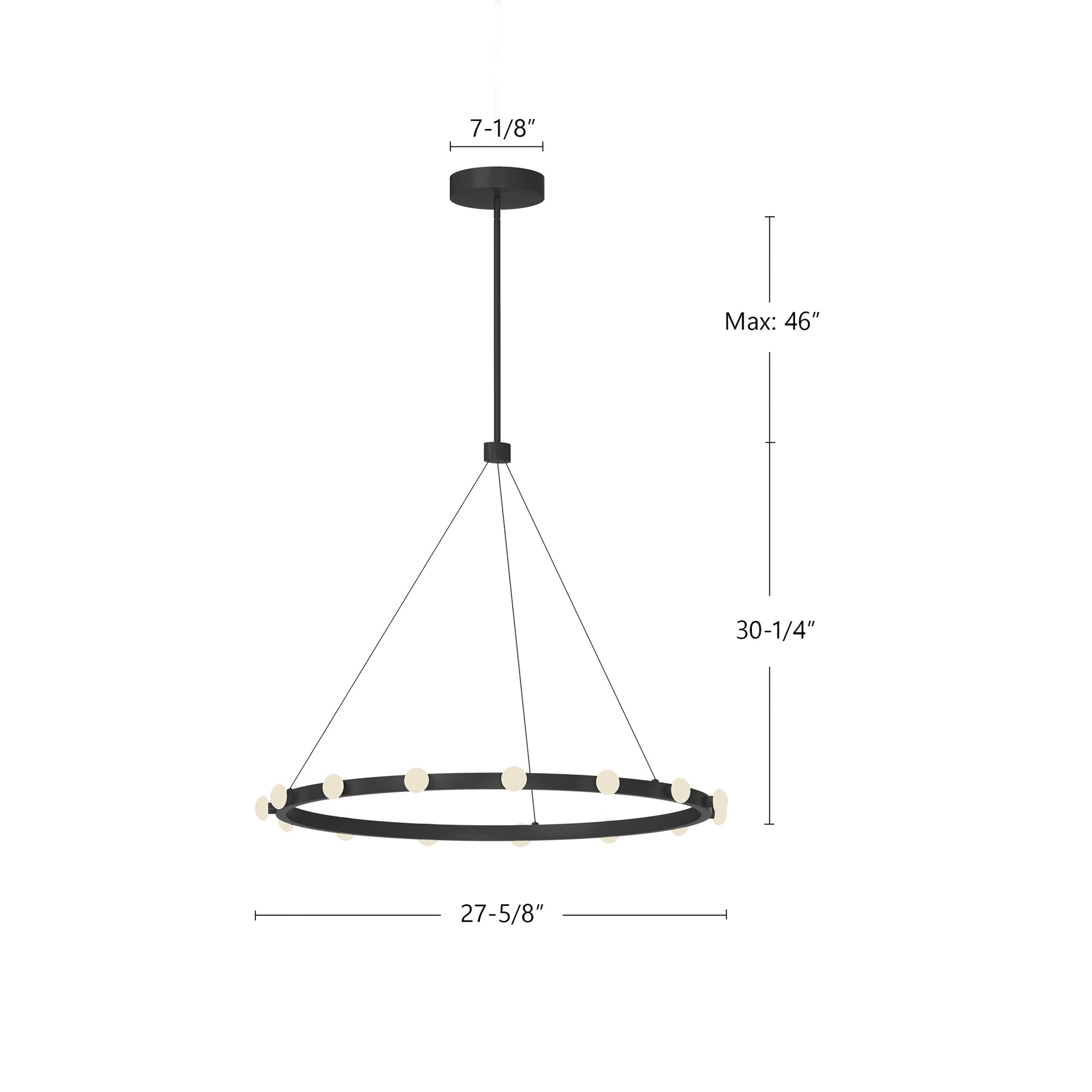 Rezz 28-in Black LED Pendant