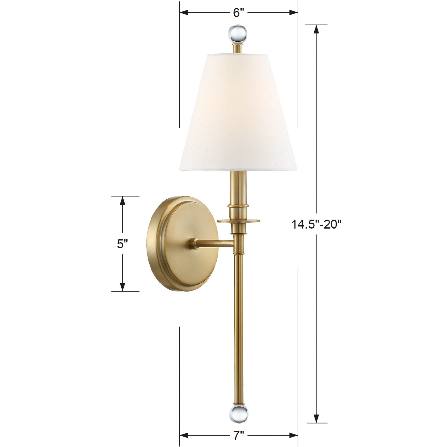 Crystorama Riverdale RIV-382-AG – 6 Inch – 1 Light – Sconce – Aged Brass – Damp Rated