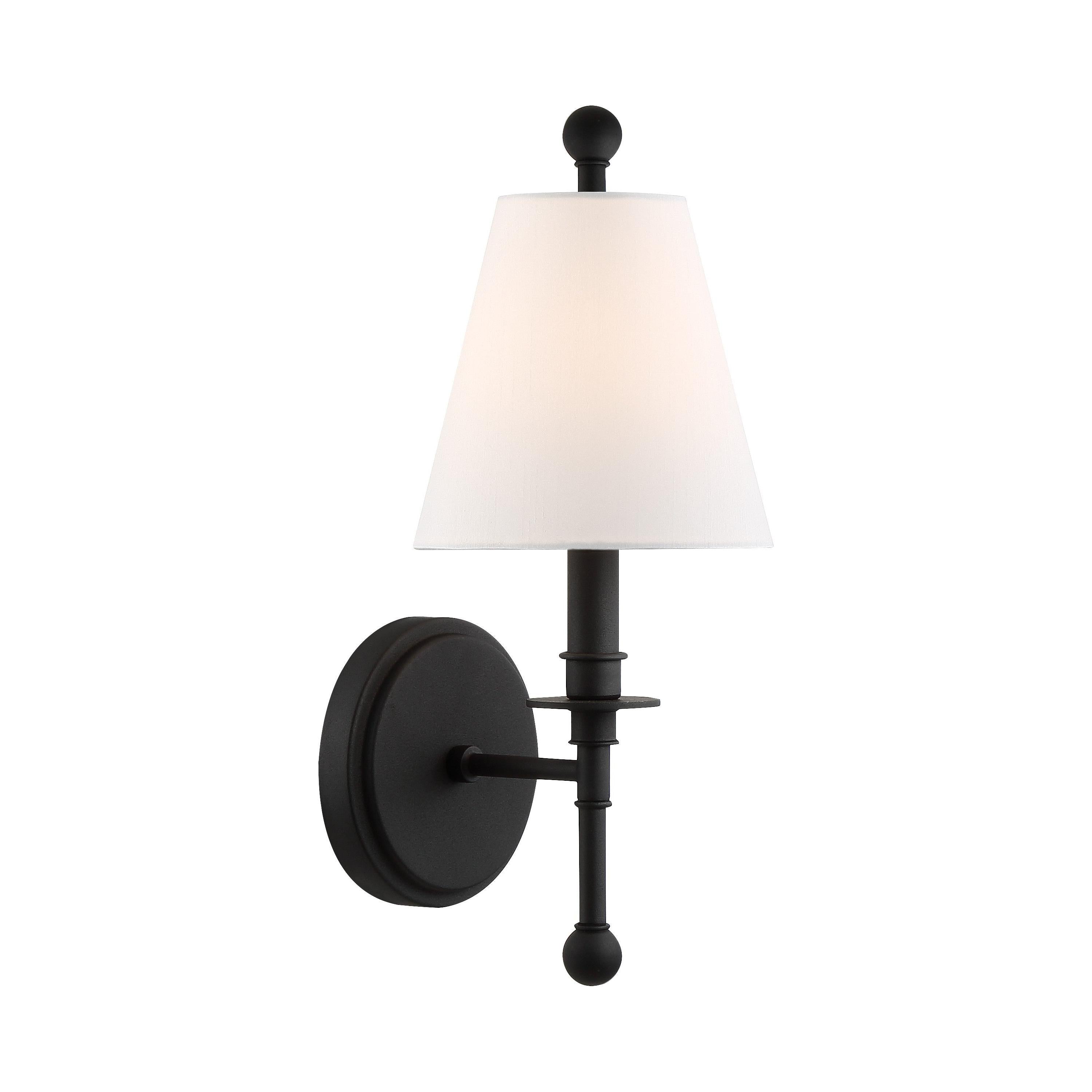 Crystorama Riverdale RIV-382-BF – 6 Inch – 1 Light – Sconce – Black Forged – Damp Rated