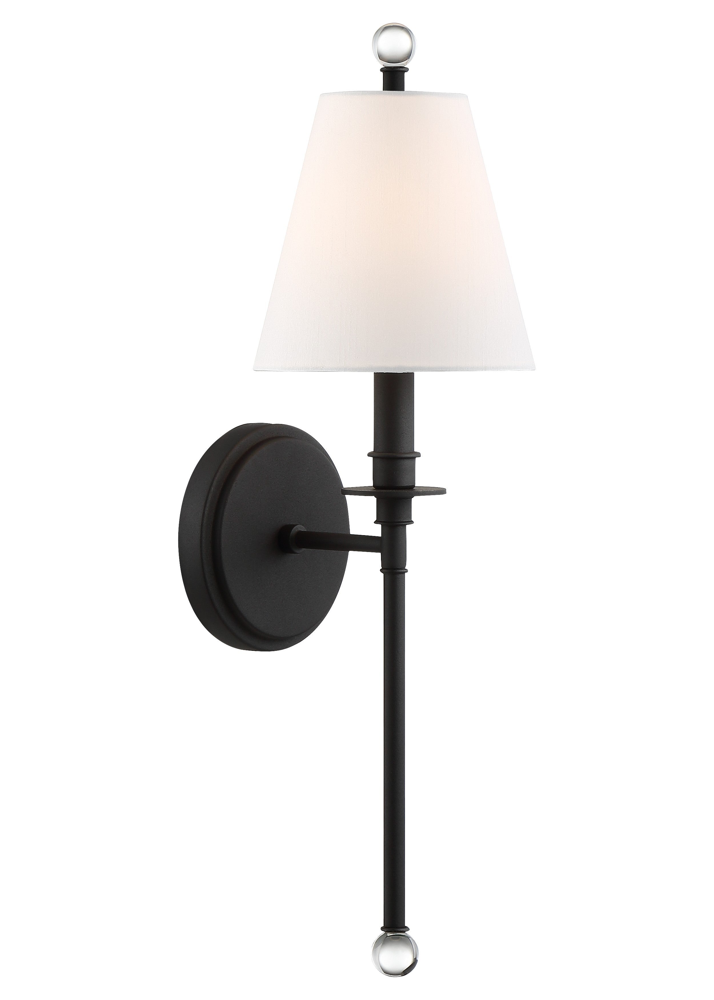 Crystorama Riverdale RIV-382-BF – 6 Inch – 1 Light – Sconce – Black Forged – Damp Rated