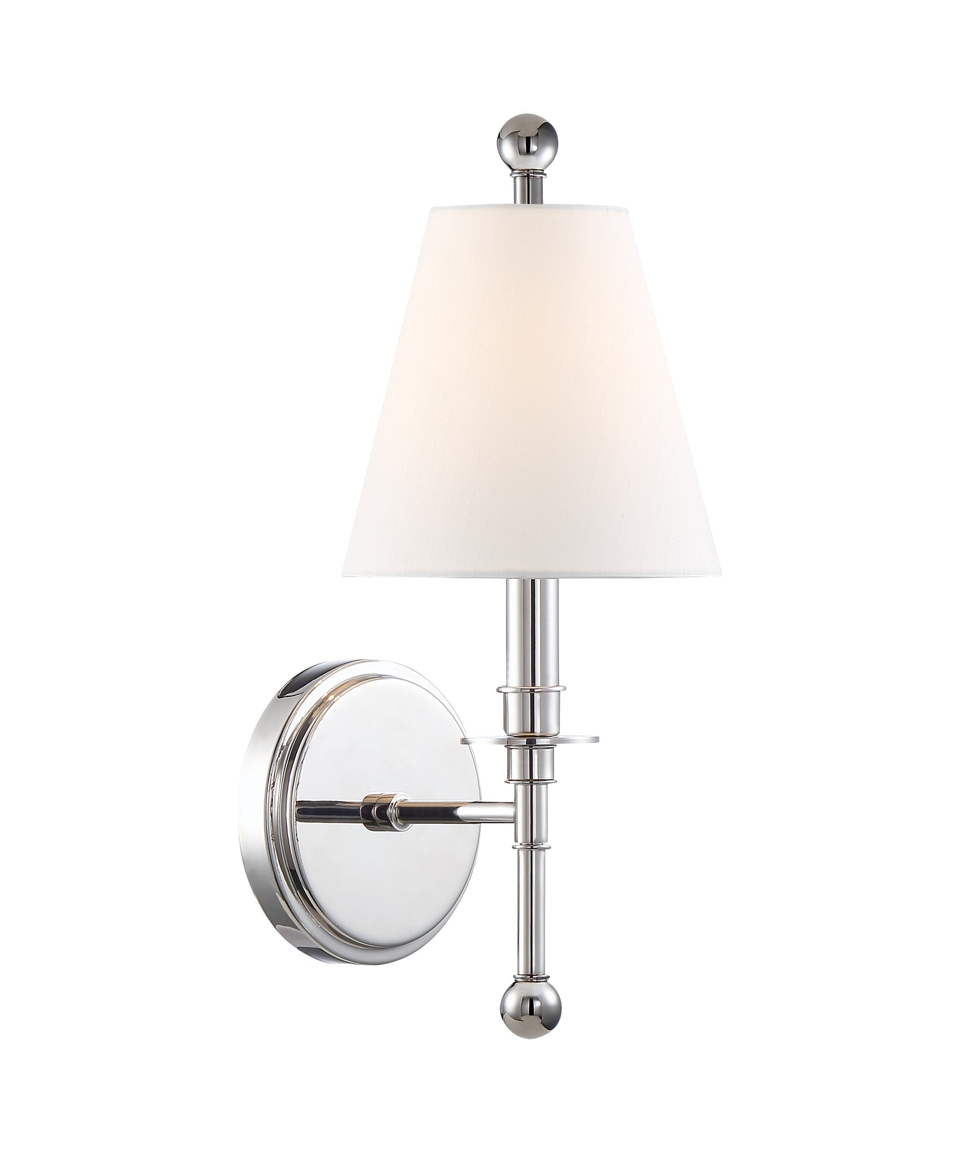 Crystorama Riverdale RIV-382-PN – 6 Inch – 1 Light – Sconce – Polished Nickel – Damp Rated
