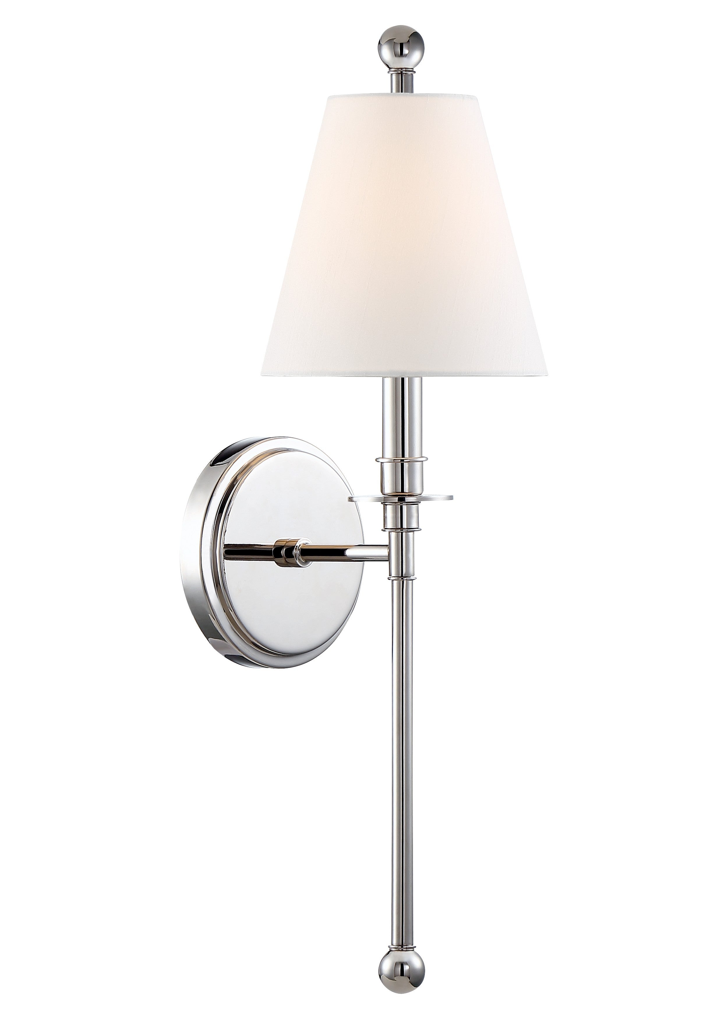Crystorama Riverdale RIV-382-PN – 6 Inch – 1 Light – Sconce – Polished Nickel – Damp Rated