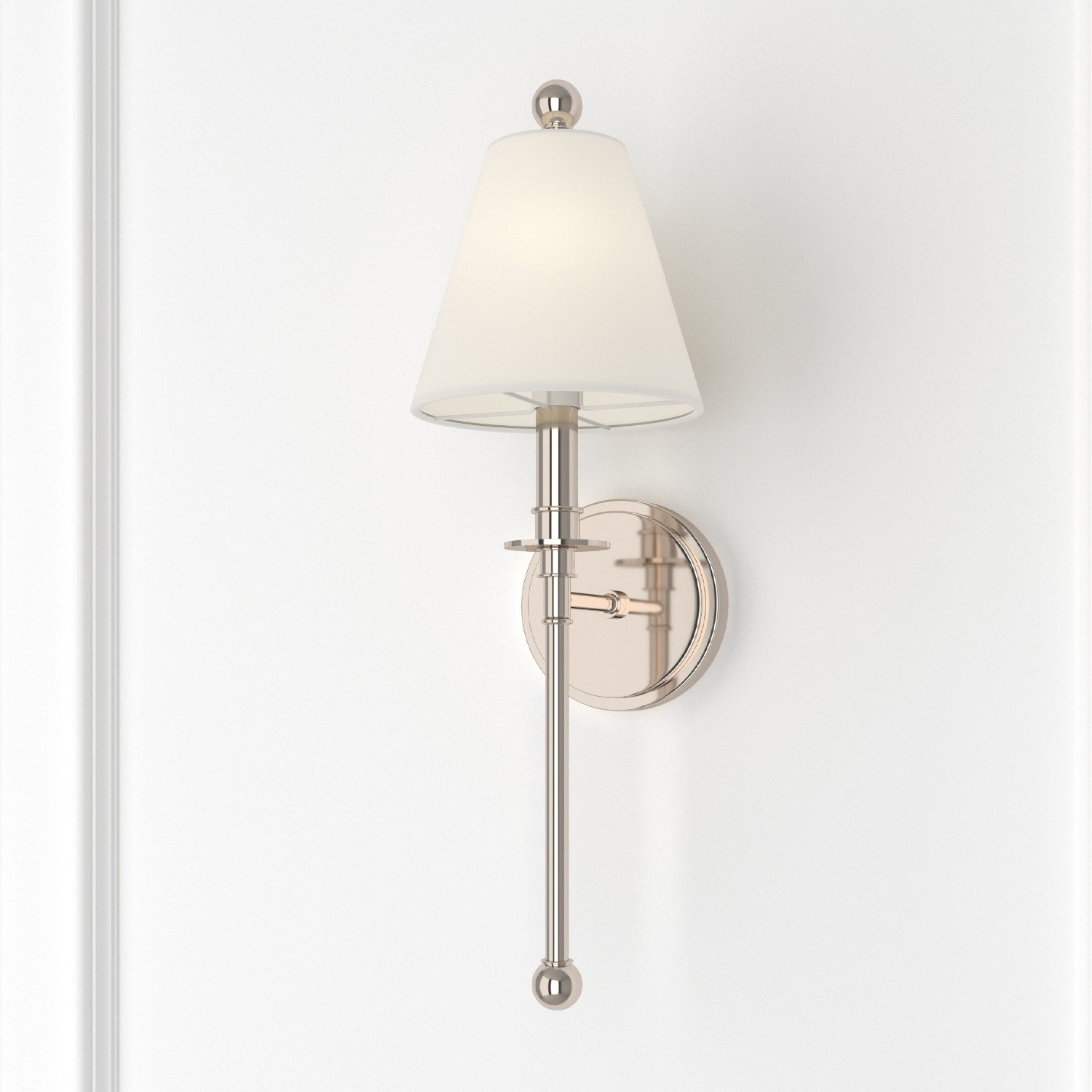 Crystorama Riverdale RIV-382-PN – 6 Inch – 1 Light – Sconce – Polished Nickel – Damp Rated