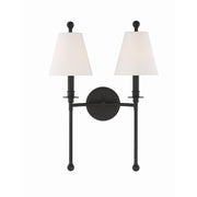 Crystorama Riverdale RIV-383-BF – 15 Inch – 2 Light – Sconce – Black Forged – Damp Rated