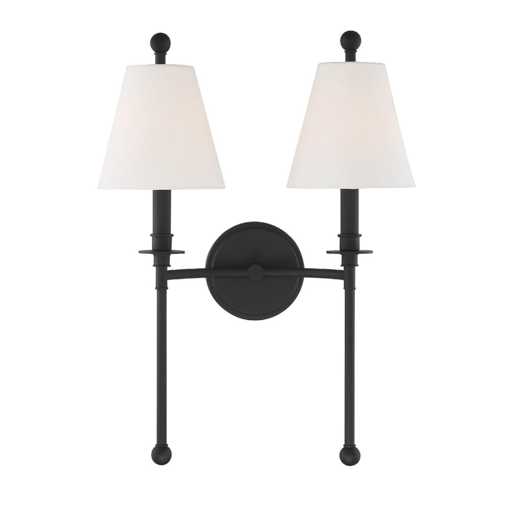 Crystorama RIVERDALE RIV-383-BF Sconce Contemporary - Black Forged