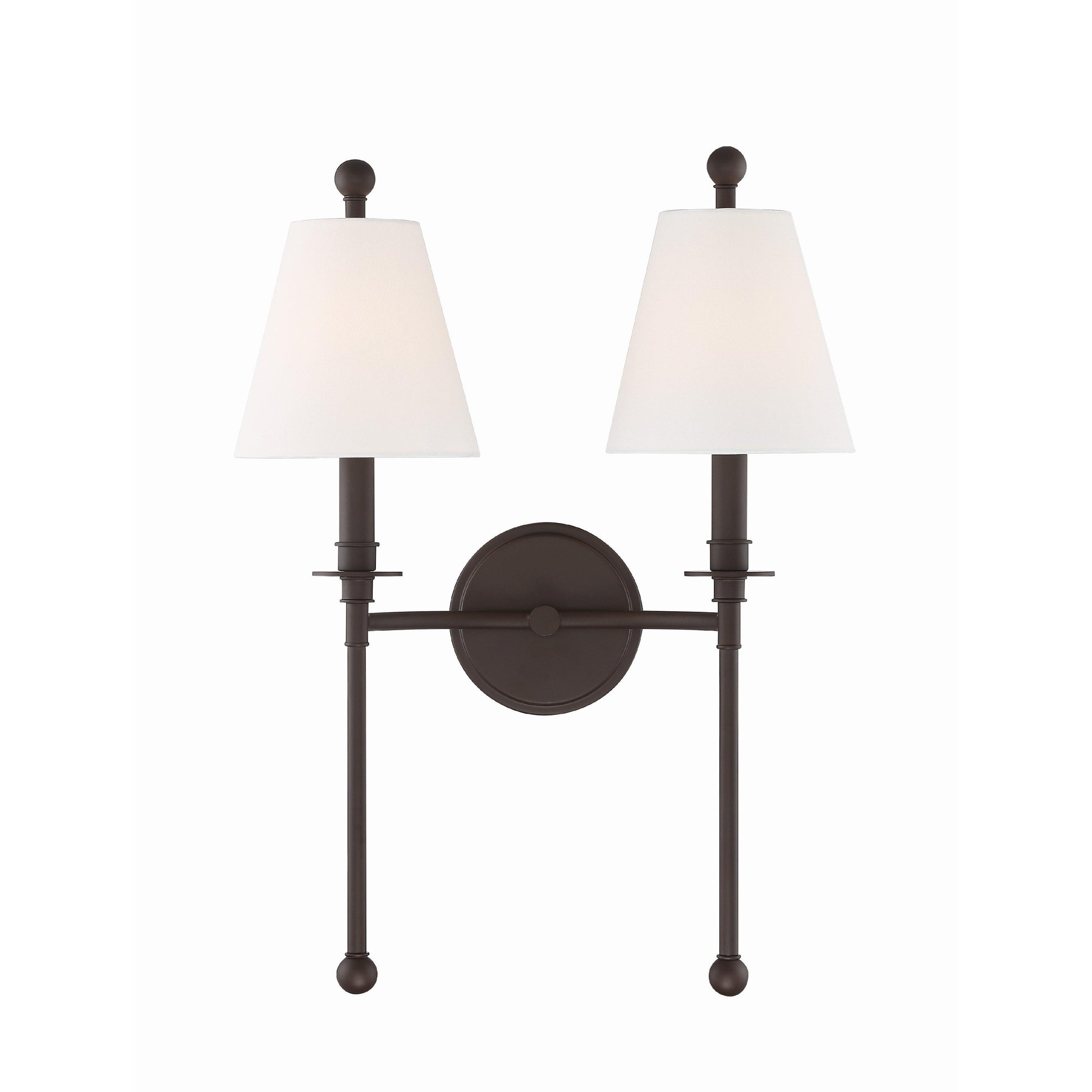 Crystorama Riverdale RIV-383-DB – 15 Inch – 2 Light – Sconce – Dark Bronze – Damp Rated