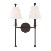 Crystorama Lighting RIV-383-DB Sconce, UL Damp Rated, Dark Bronze