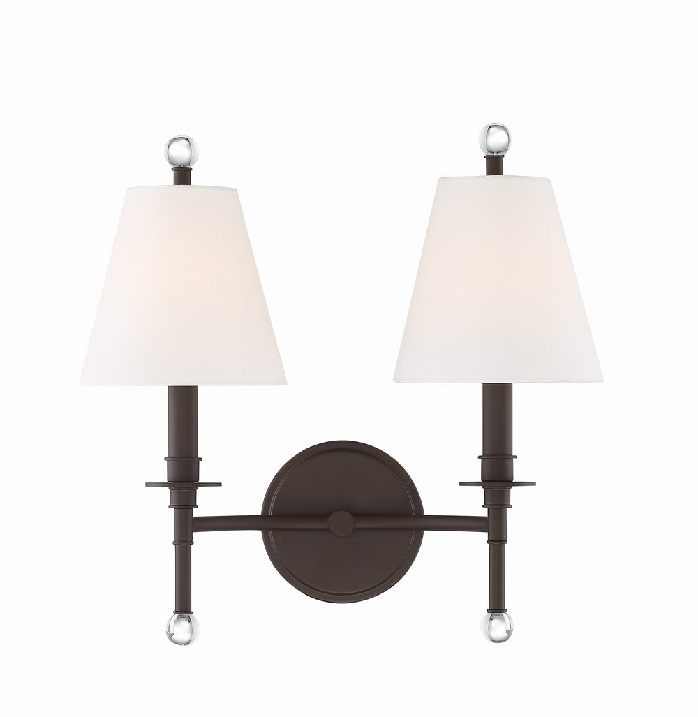 Crystorama Lighting RIV-383-DB Sconce, UL Damp Rated, Dark Bronze