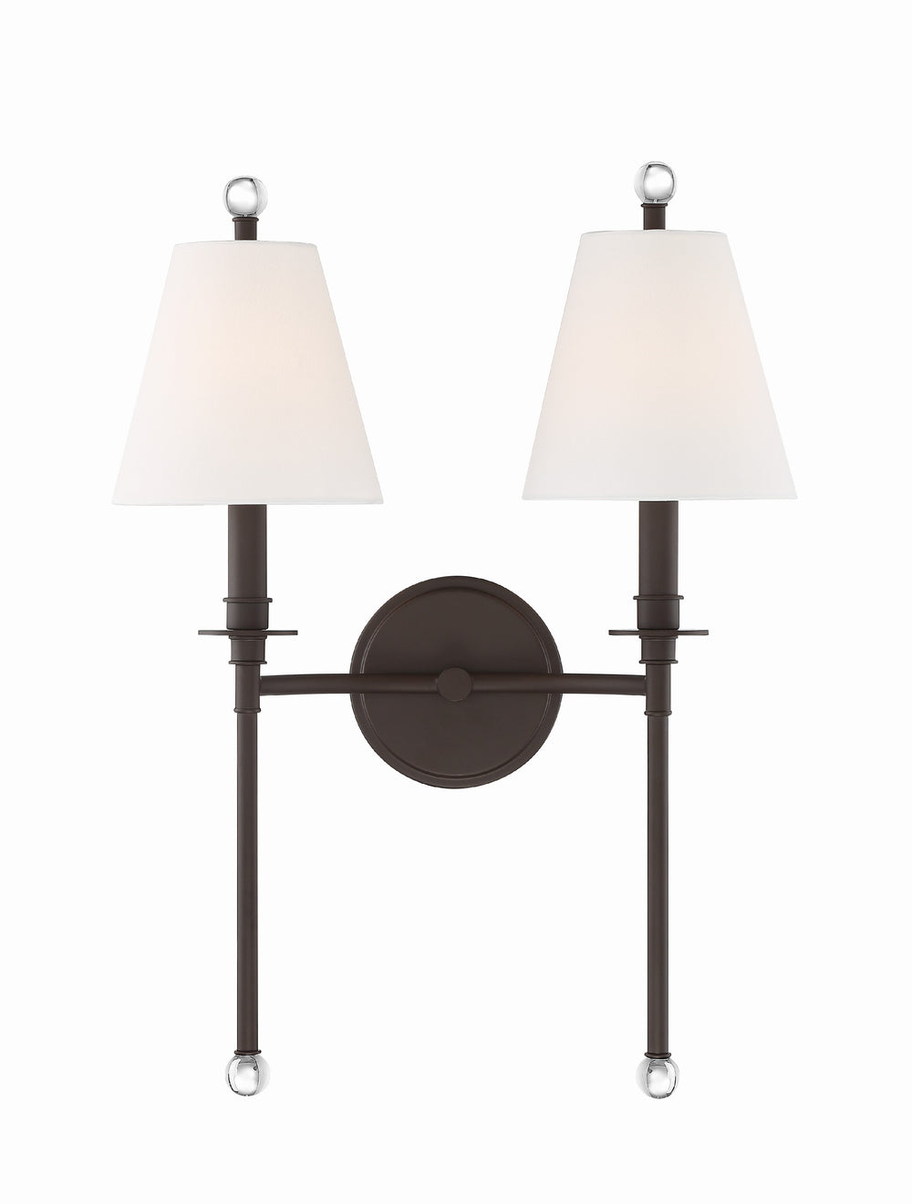 Crystorama Lighting RIV-383-DB Sconce, UL Damp Rated, Dark Bronze