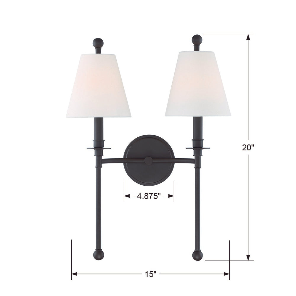 Crystorama Lighting RIV-383-DB Sconce, UL Damp Rated, Dark Bronze