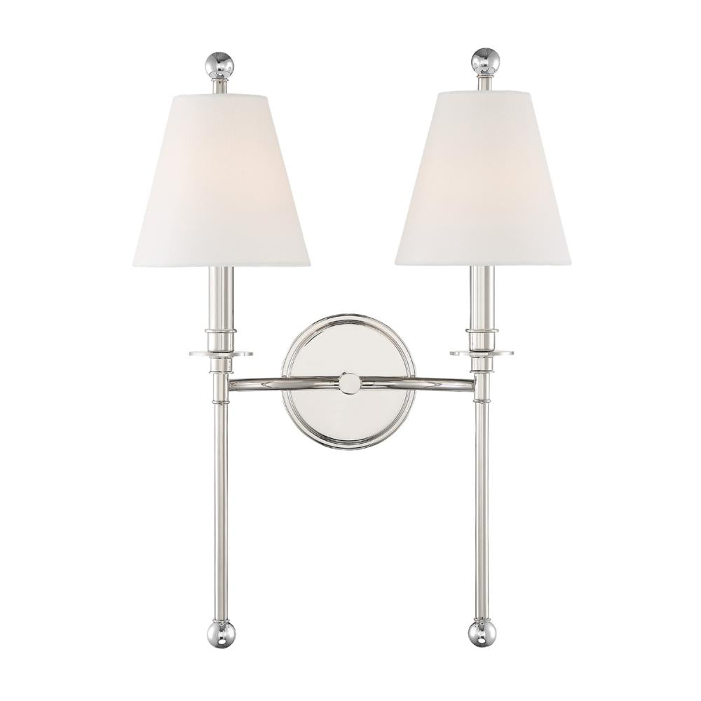 Crystorama RIVERDALE RIV-383-PN Sconce Contemporary - Polished Nickel