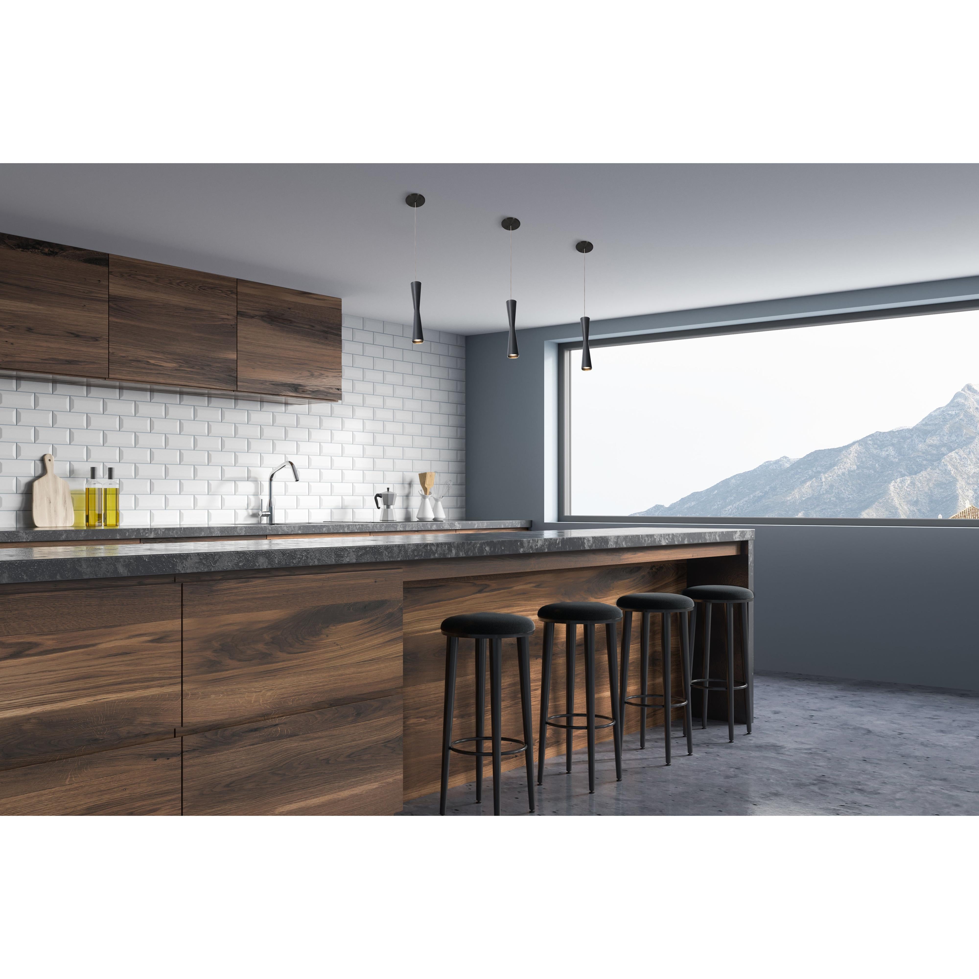 Robson 12-in Black LED Pendant