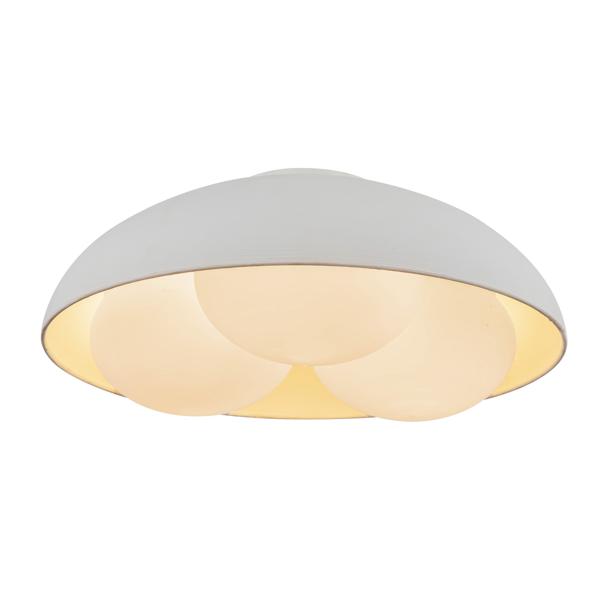 Robyn 16-in Antique White/Opal Glass Socket Flush Mount