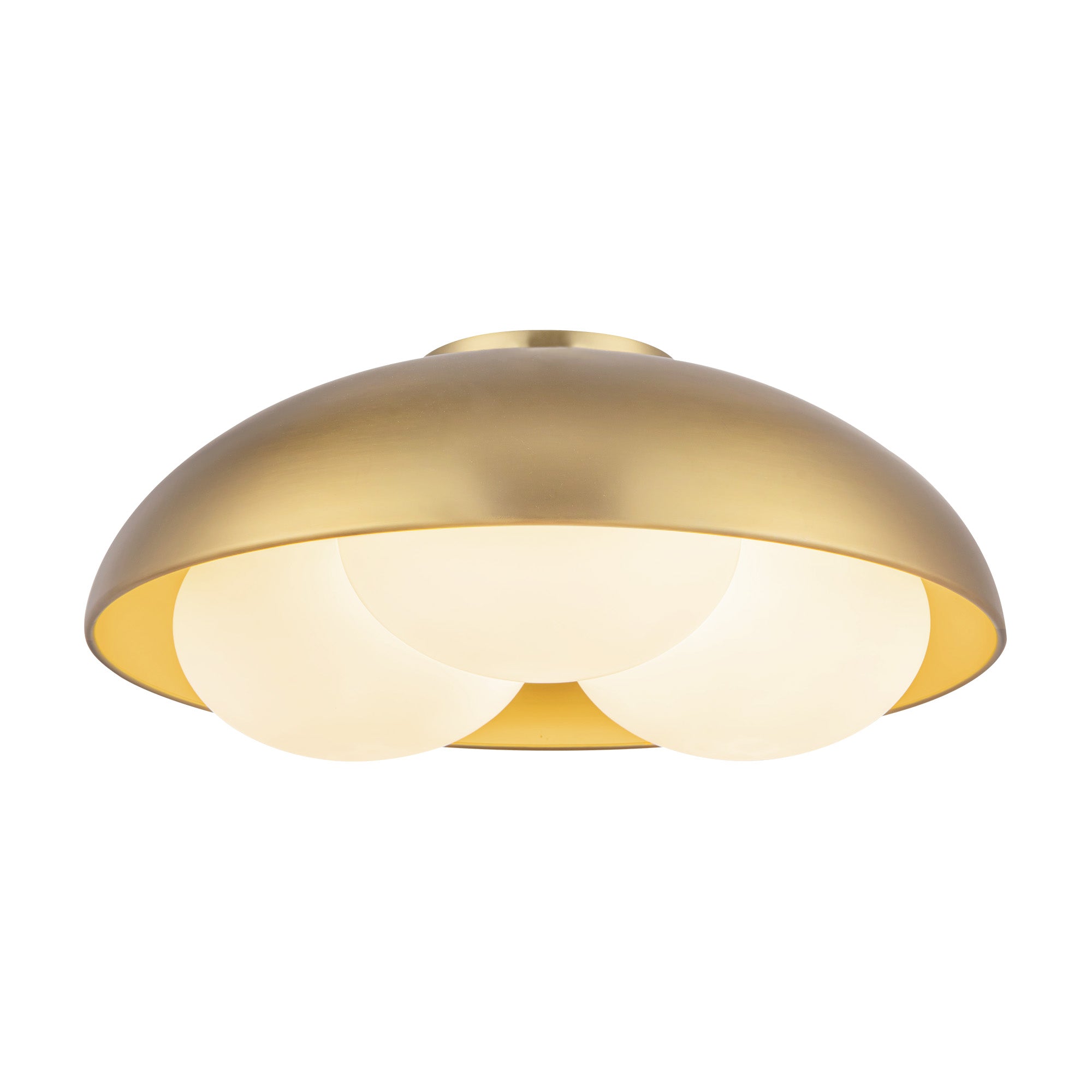 Robyn 16-in Brushed Gold/Opal Glass Socket Flush Mount