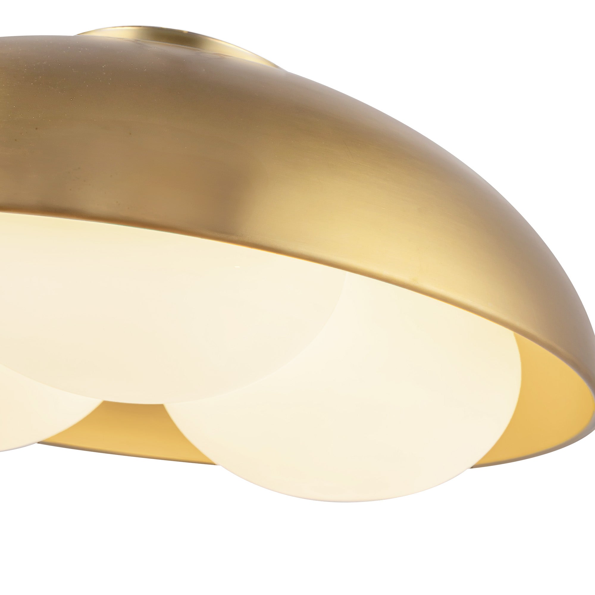 Robyn 16-in Brushed Gold/Opal Glass Socket Flush Mount