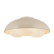 Robyn 16-in Pearl White/Opal Glass Socket Flush Mount