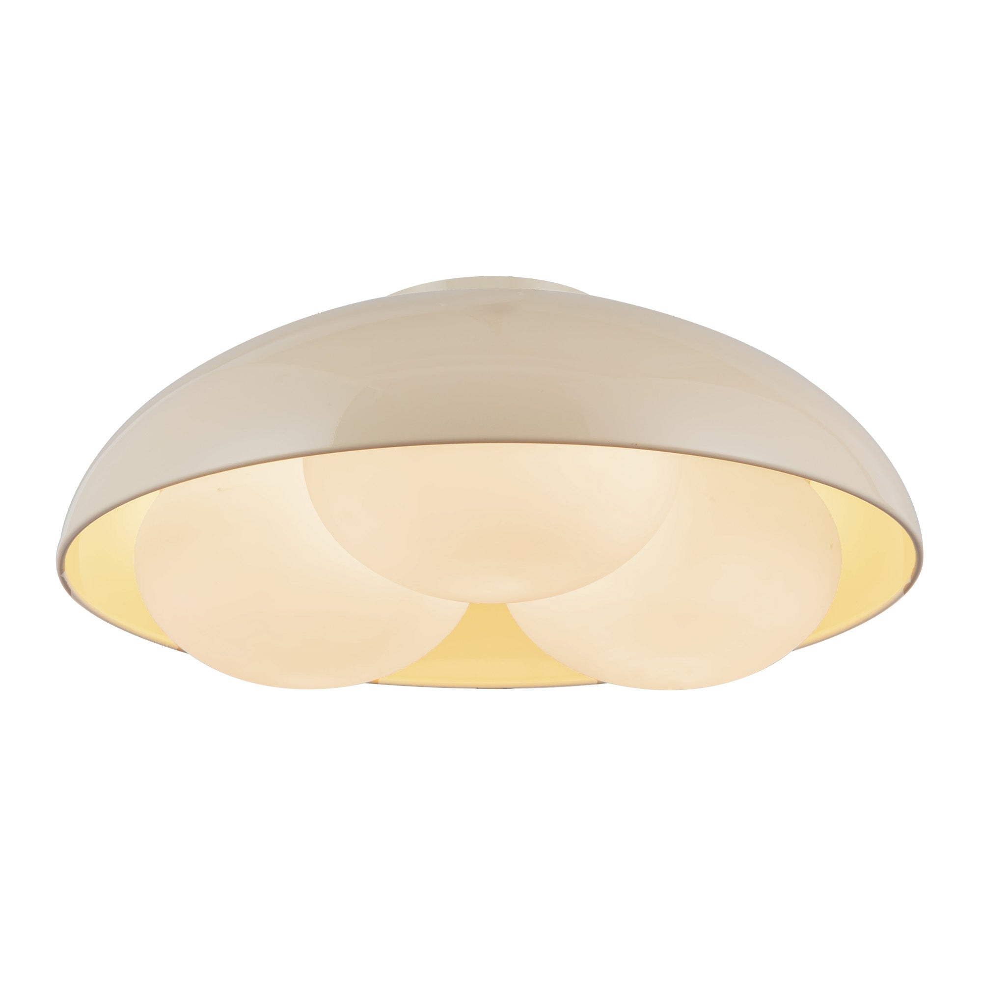 Robyn 16-in Pearl White/Opal Glass Socket Flush Mount