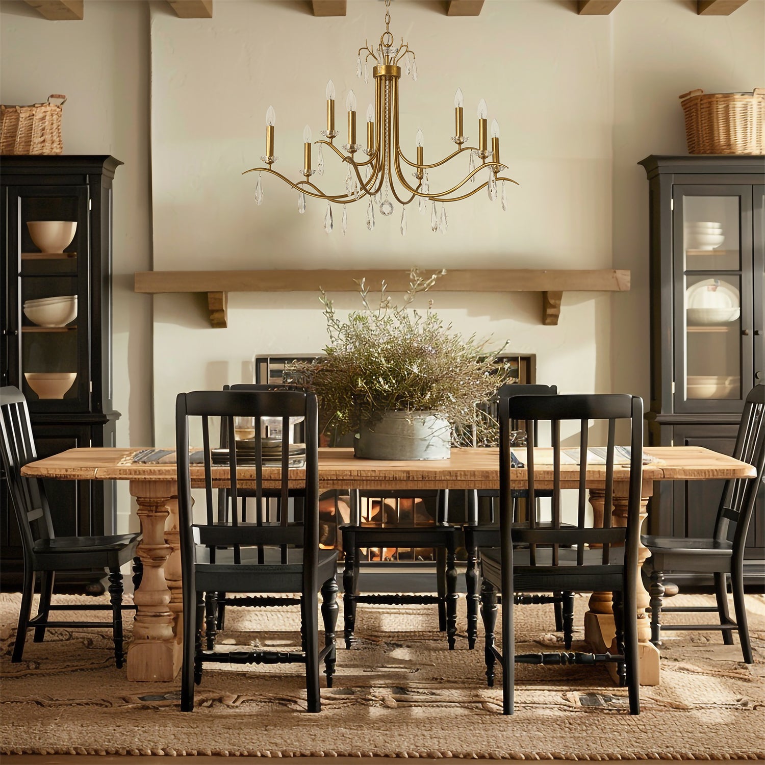 Crystorama Rollins ROL-18819-GA – 40 Inch – 9 Light – Chandelier – Antique Gold – Dry Rated