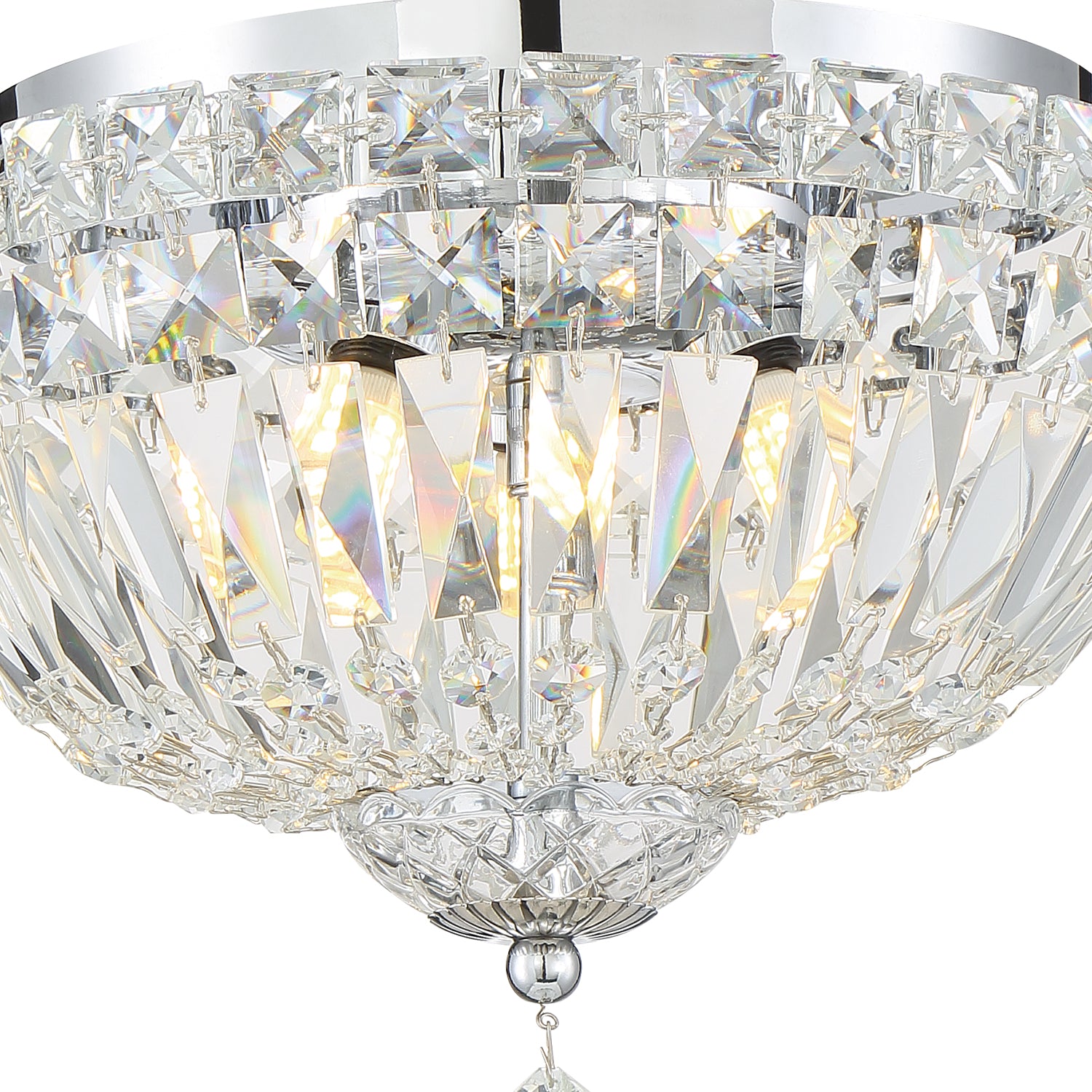 Crystorama Roslyn ROS-A1004-CH-CL-MWP – 12 Inch – 4 Light – Semi Flush Mount Light – Polished Chrome – Dry Rated