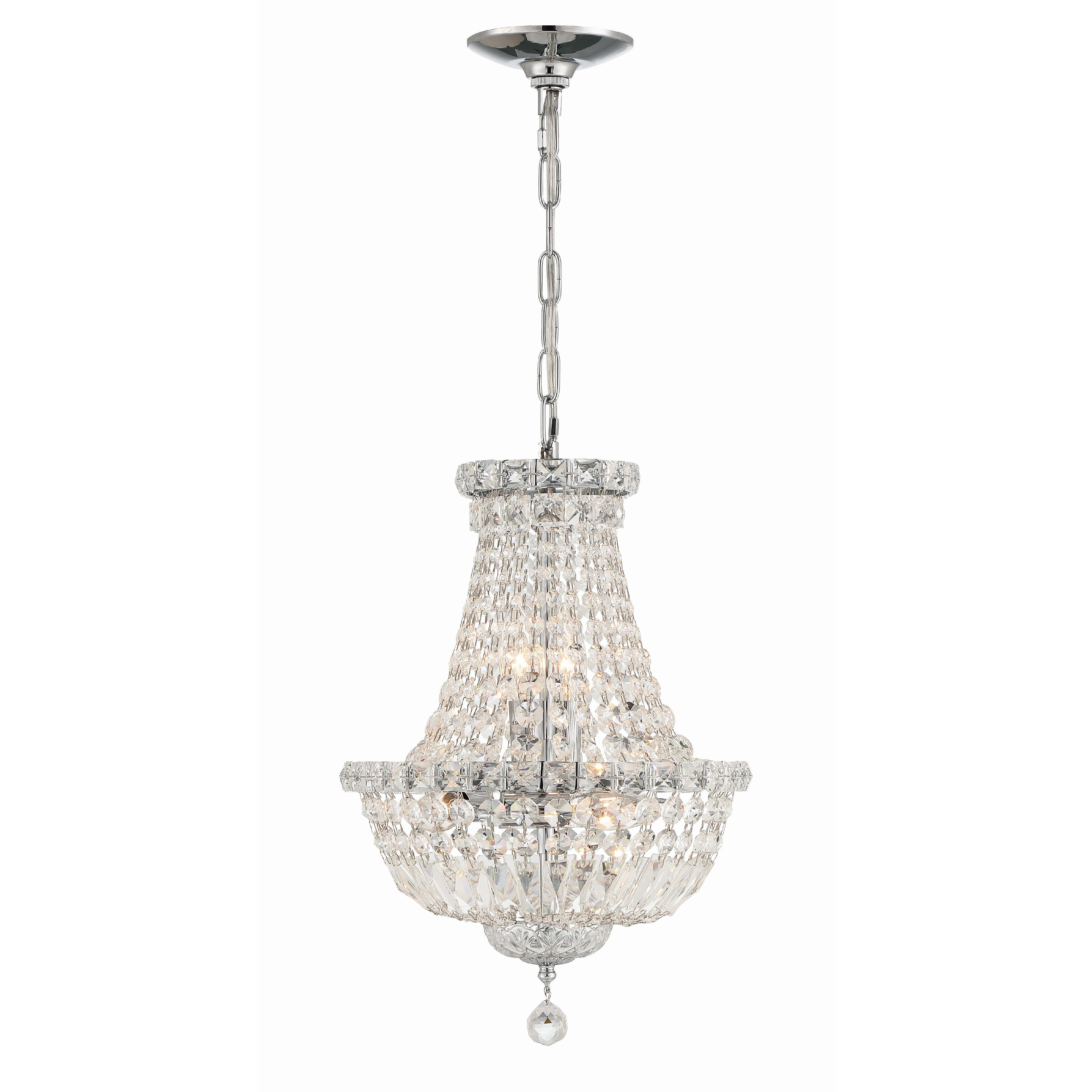 Crystorama Roslyn ROS-A1006-CH-CL-MWP – 12 Inch – 5 Light – Chandelier – Polished Chrome – Dry Rated