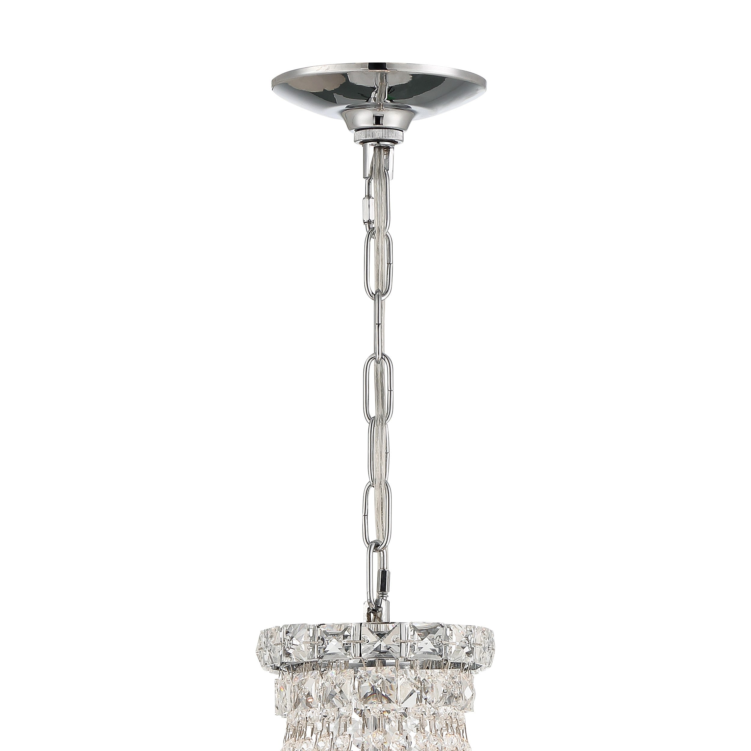 Crystorama Roslyn ROS-A1006-CH-CL-MWP – 12 Inch – 5 Light – Chandelier – Polished Chrome – Dry Rated