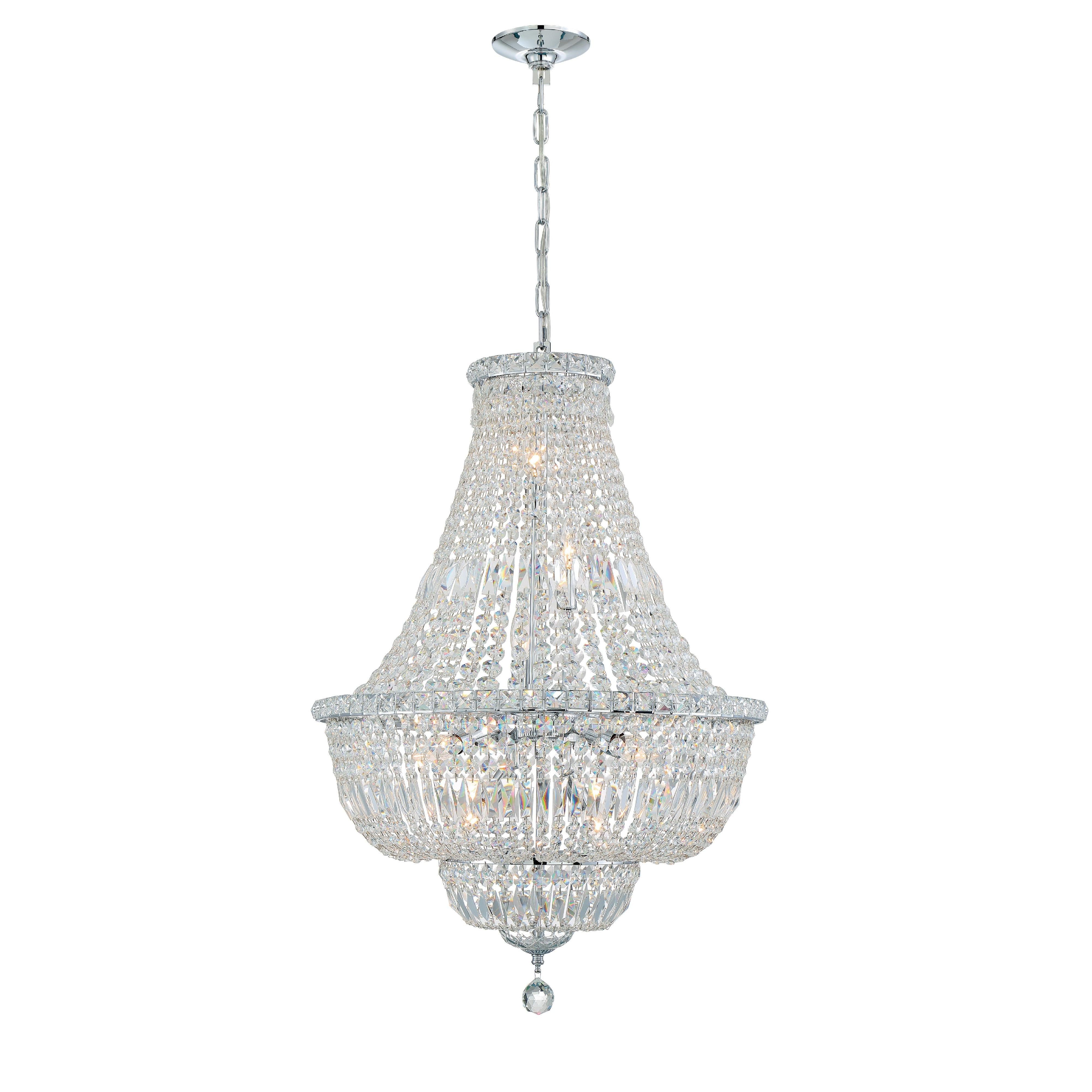 Crystorama Roslyn ROS-A1009-CH-CL-MWP – 22 Inch – 9 Light – Chandelier – Polished Chrome – Dry Rated