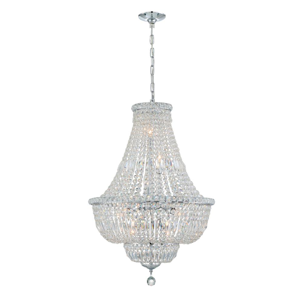Crystorama Lighting ROS-A1009-CH-CL-MWP Roslyn Chandelier, 9 Light, Polished Chrome