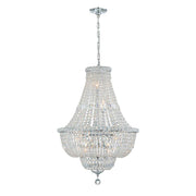 Crystorama Lighting ROS-A1009-CH-CL-MWP Roslyn Chandelier, 9 Light, Polished Chrome