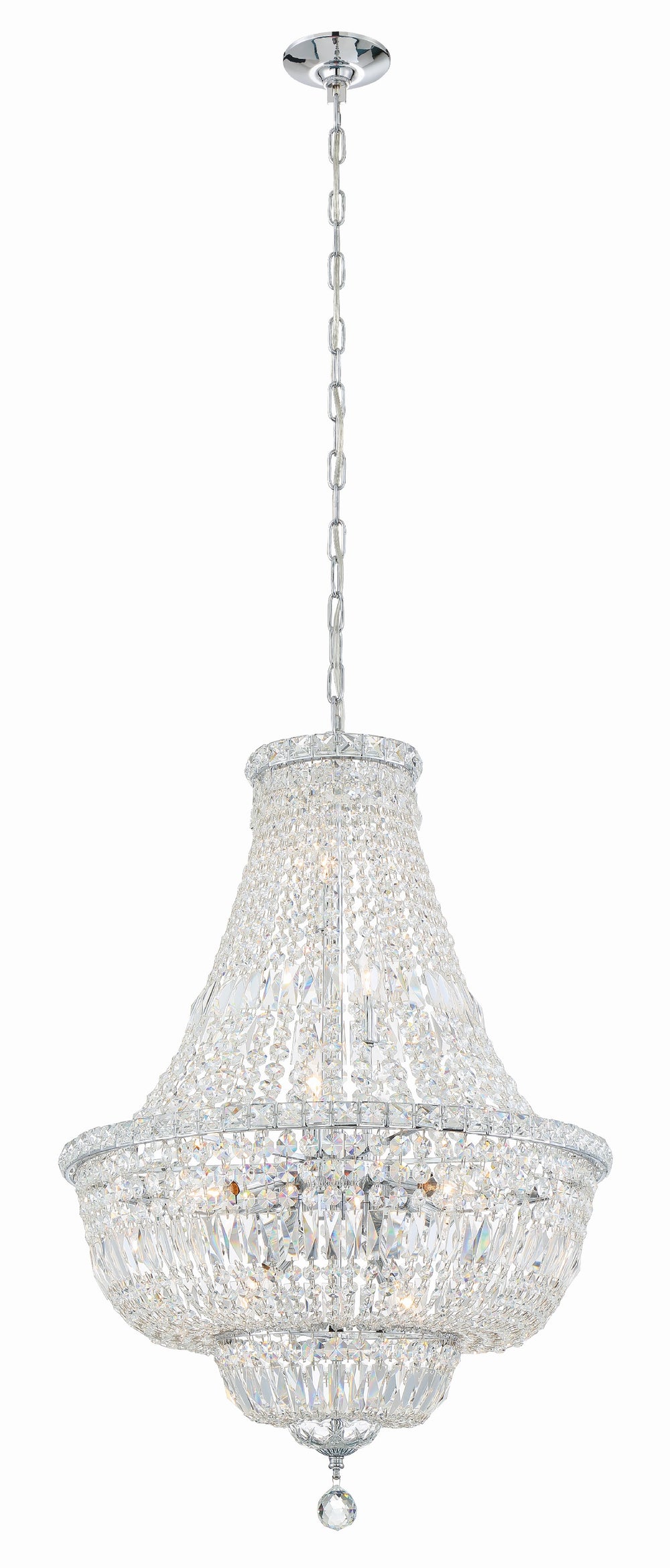 Crystorama Lighting ROS-A1009-CH-CL-MWP Roslyn Chandelier, 9 Light, Polished Chrome