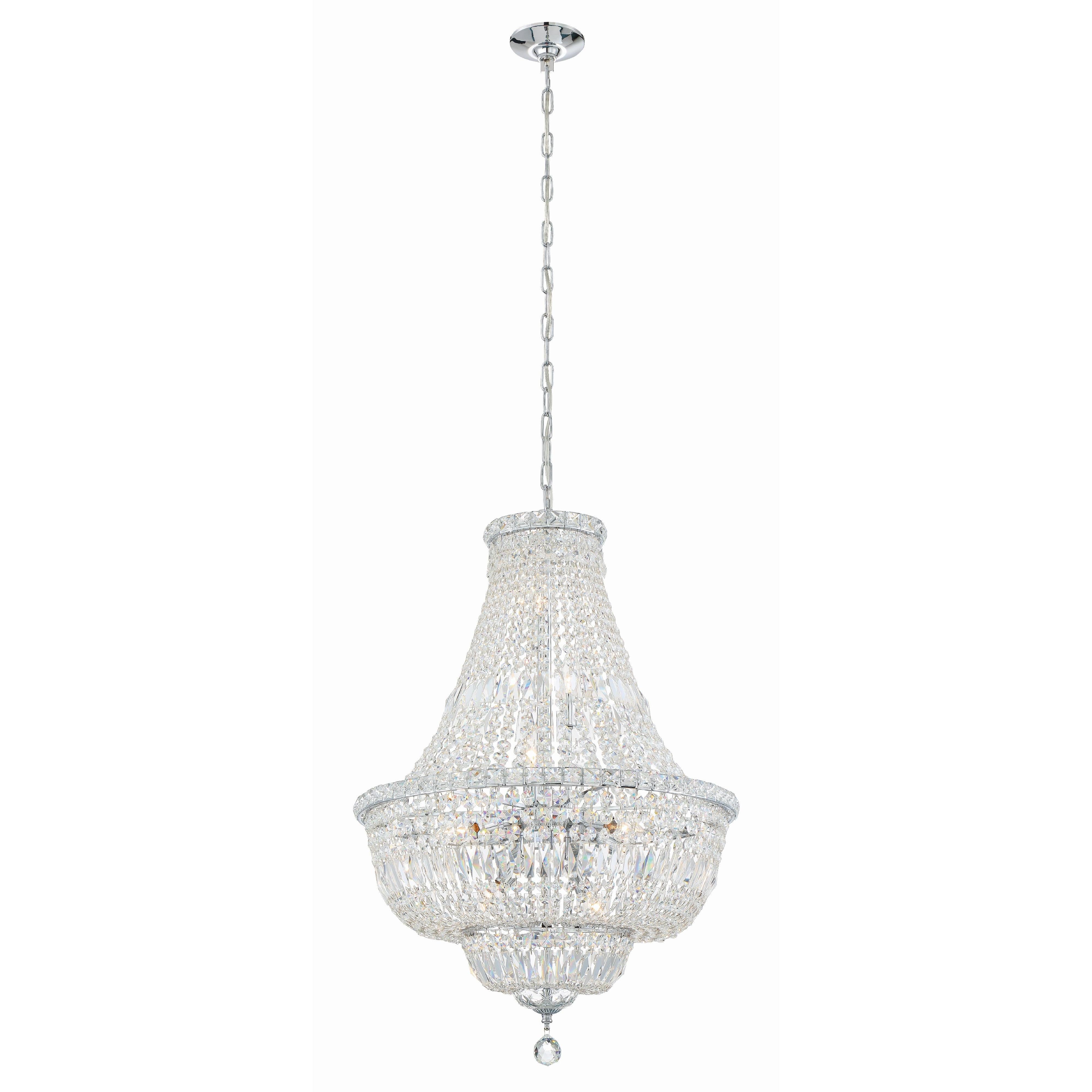 Crystorama Roslyn ROS-A1009-CH-CL-MWP – 22 Inch – 9 Light – Chandelier – Polished Chrome – Dry Rated