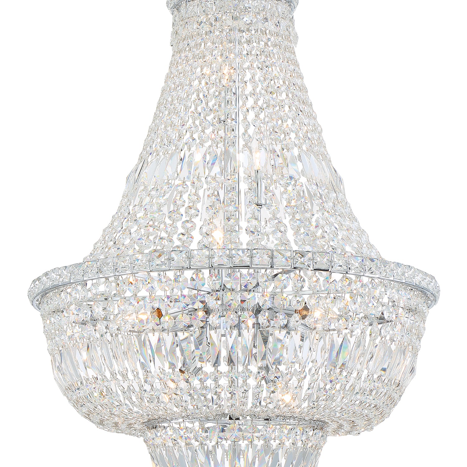 Crystorama Roslyn ROS-A1009-CH-CL-MWP – 22 Inch – 9 Light – Chandelier – Polished Chrome – Dry Rated