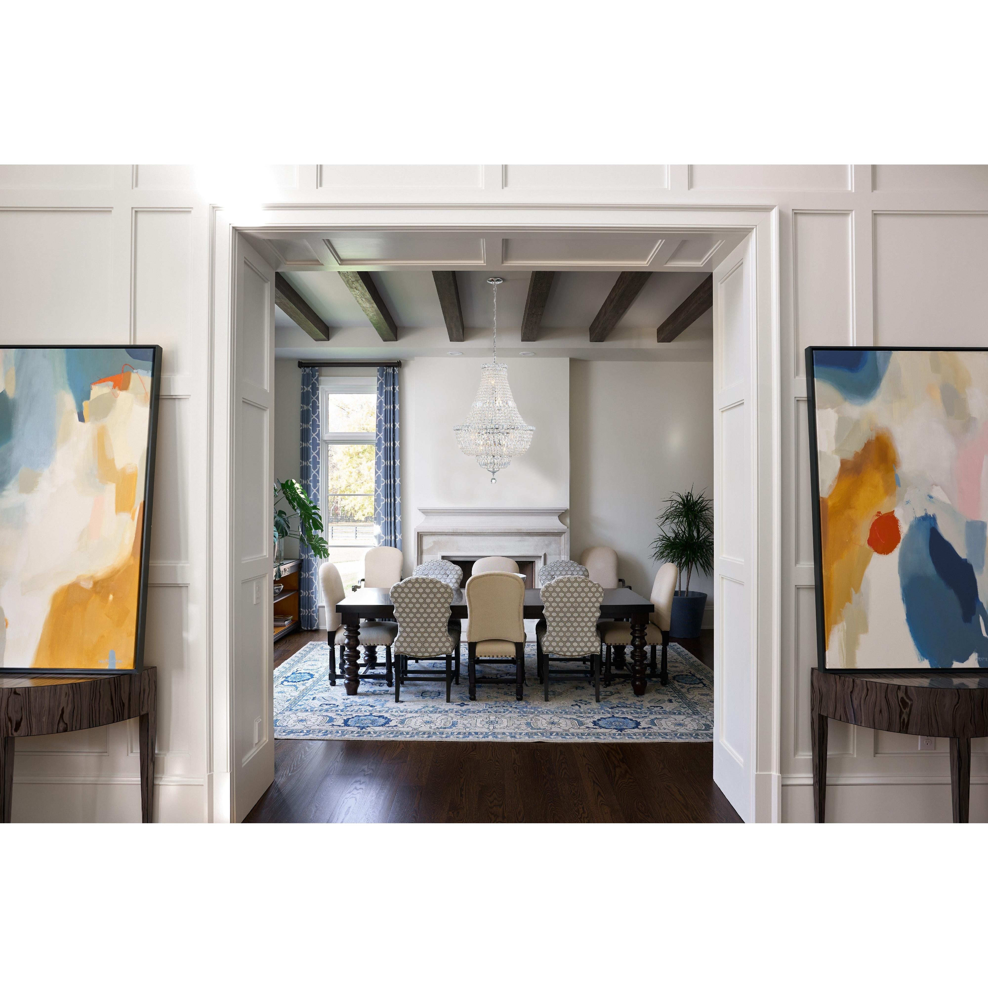 Crystorama Roslyn ROS-A1009-CH-CL-MWP – 22 Inch – 9 Light – Chandelier – Polished Chrome – Dry Rated