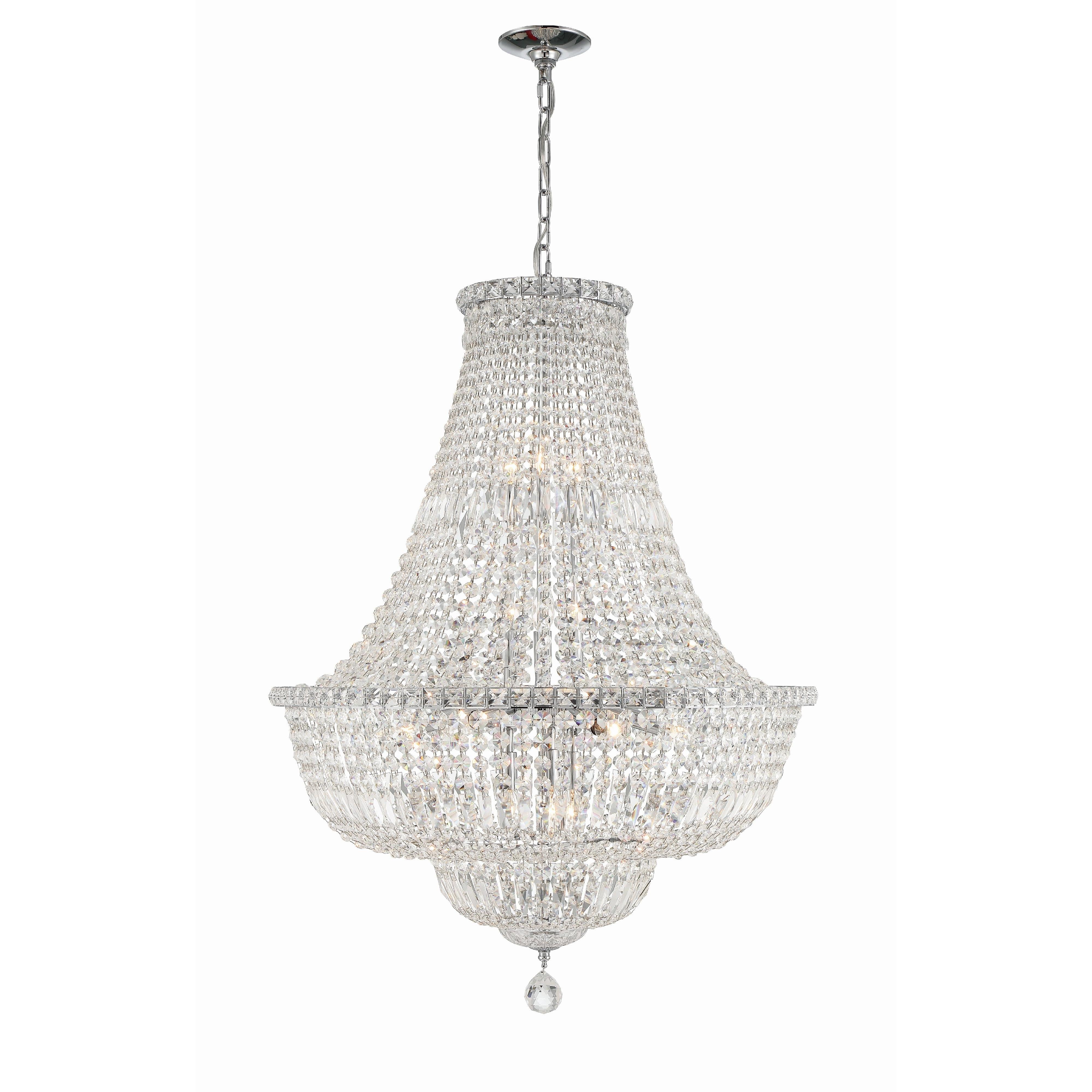 Crystorama Roslyn ROS-A1015-CH-CL-MWP – 28 Inch – 15 Light – Chandelier – Polished Chrome – Dry Rated
