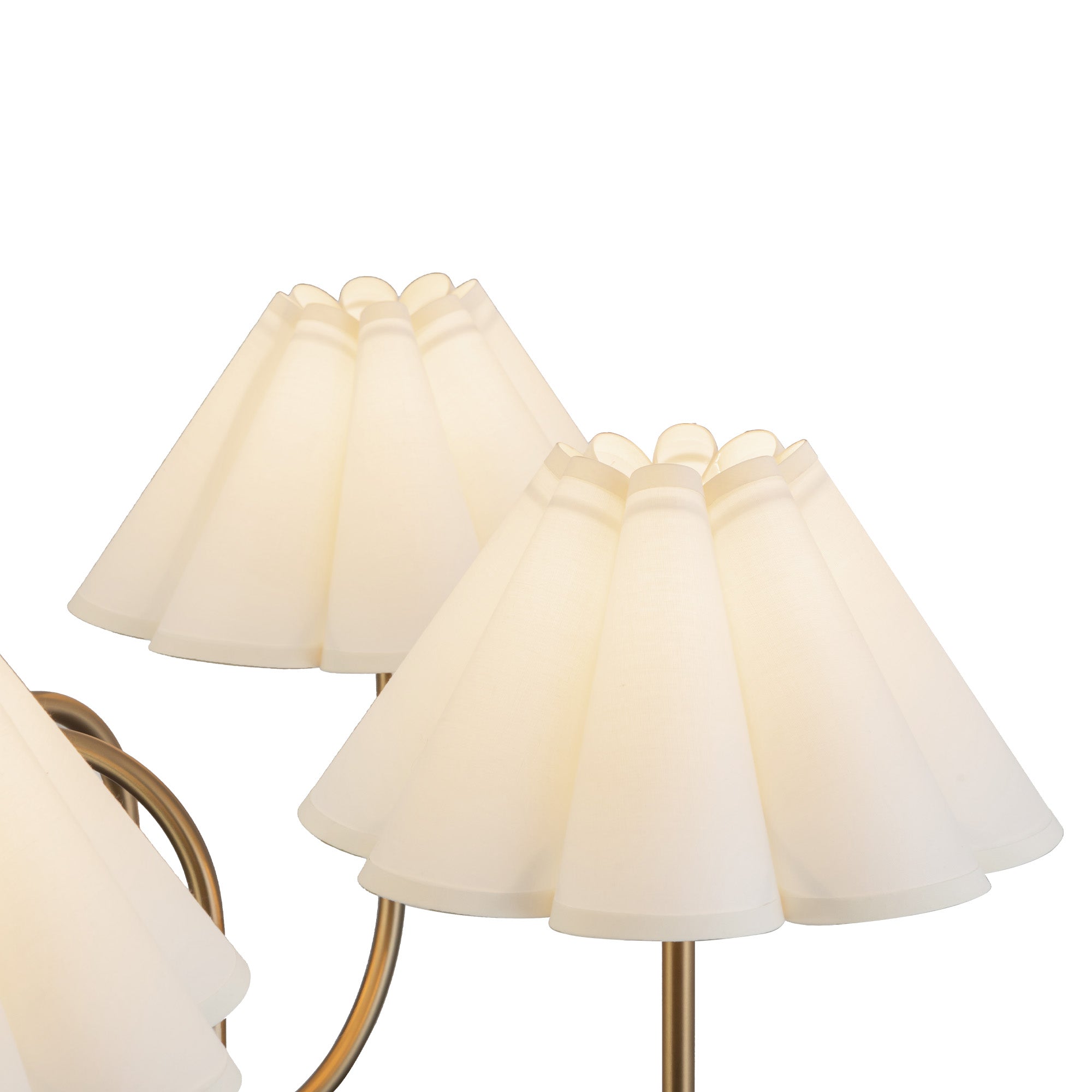 Rosemary 31-in Brushed Gold/Folded White Socket Chandelier