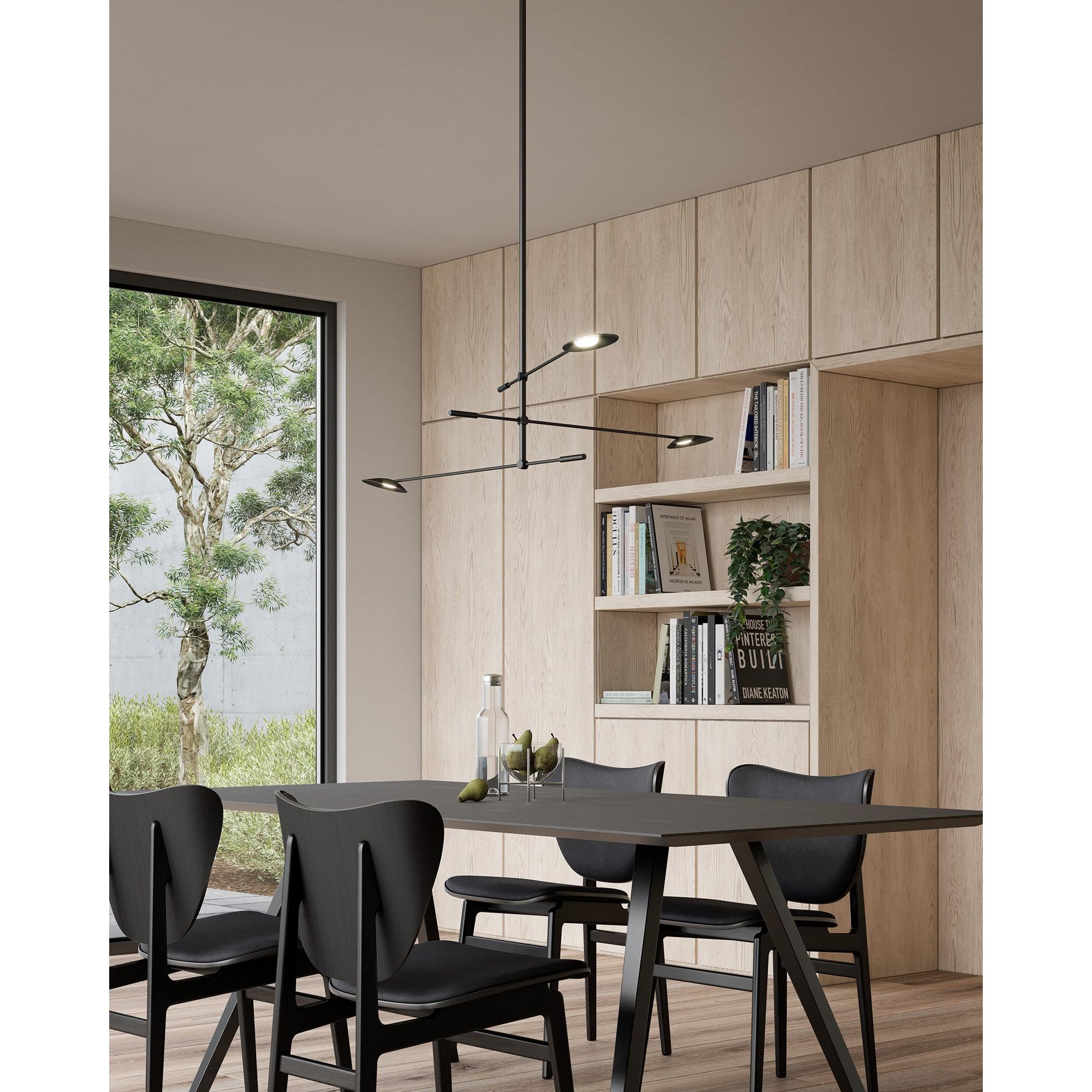 Rotaire 32-in Black LED Chandeliers