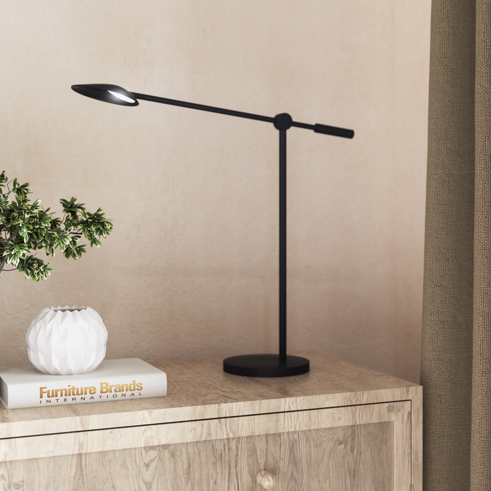Rotaire Black LED Table Lamp