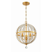 Crystorama Roxy ROX-A9003-GA – 14 Inch – 3 Light – Chandelier – Antique Gold – Dry Rated