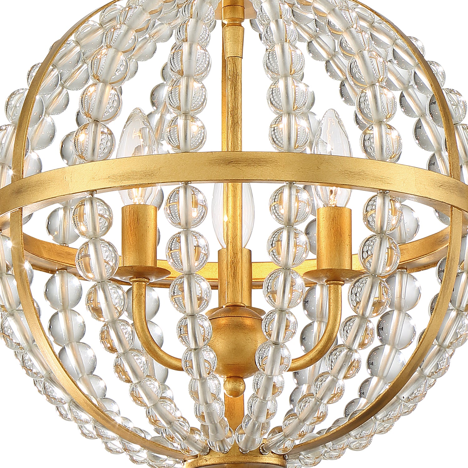 Crystorama Roxy ROX-A9003-GA – 14 Inch – 3 Light – Chandelier – Antique Gold – Dry Rated